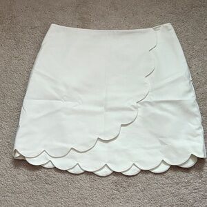1. State Cream Asymmetrical Scalloped Skirt